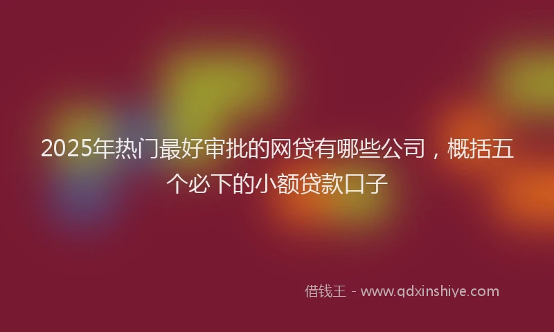 2025年热门最好审批的网贷有哪些公司，概括五个必下的小额贷款口子