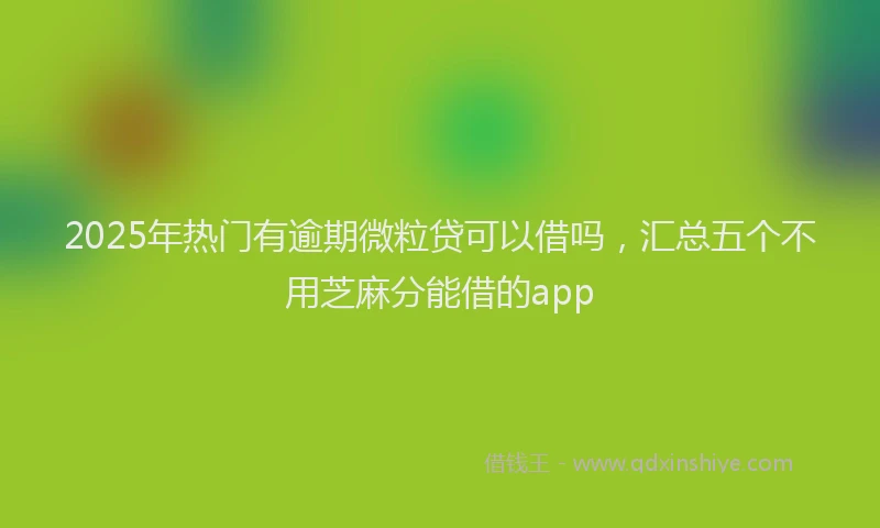 2025年热门有逾期微粒贷可以借吗，汇总五个不用芝麻分能借的app