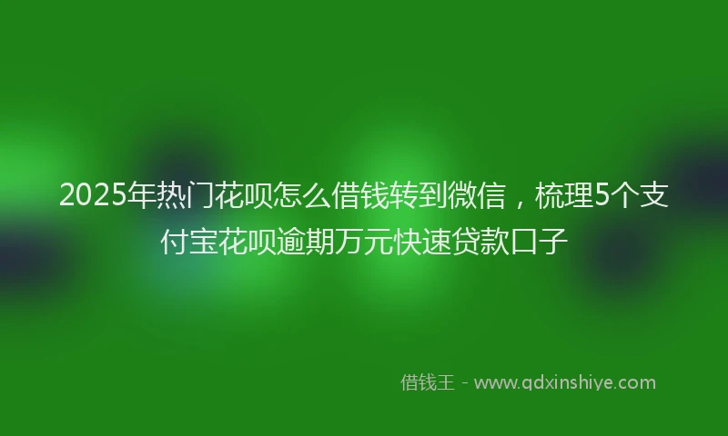 2025年热门花呗怎么借钱转到微信，梳理5个支付宝花呗逾期万元快速贷款口子