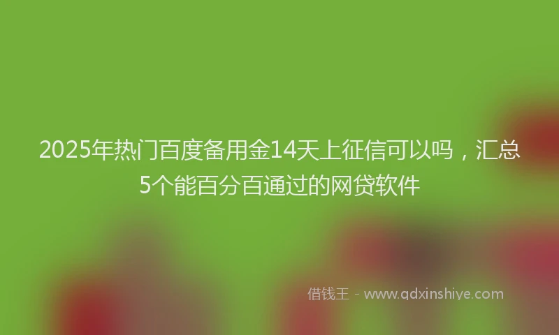 2025年热门百度备用金14天上征信可以吗，汇总5个能百分百通过的网贷软件