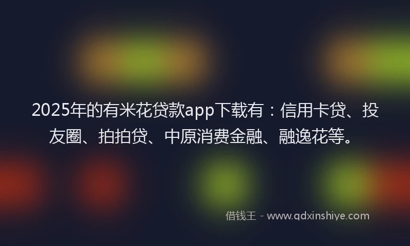 2025年的有米花贷款app下载有：信用卡贷、投友圈、拍拍贷、中原消费金融、融逸花等。