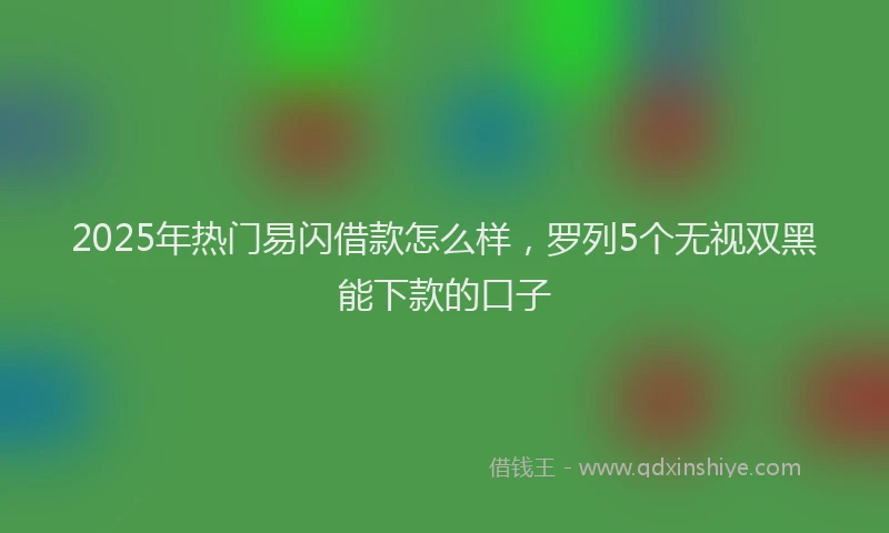 2025年热门易闪借款怎么样，罗列5个无视双黑能下款的口子