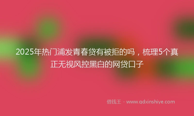 2025年热门浦发青春贷有被拒的吗，梳理5个真正无视风控黑白的网贷口子