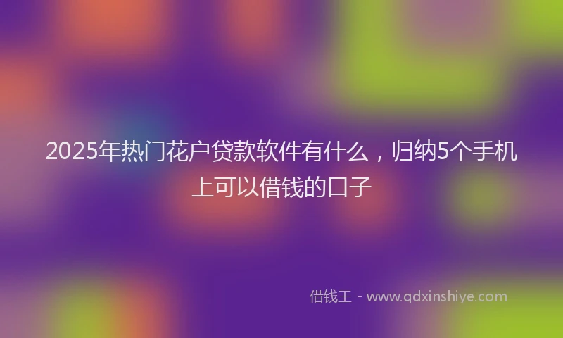 2025年热门花户贷款软件有什么，归纳5个手机上可以借钱的口子