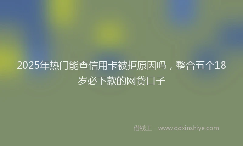 2025年热门能查信用卡被拒原因吗，整合五个18岁必下款的网贷口子