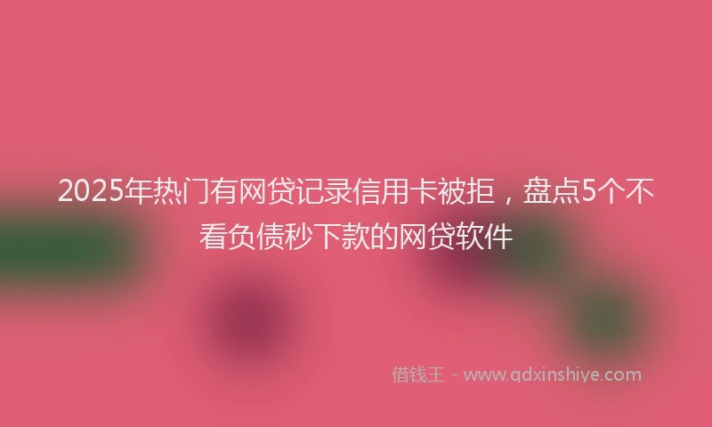 2025年热门有网贷记录信用卡被拒，盘点5个不看负债秒下款的网贷软件