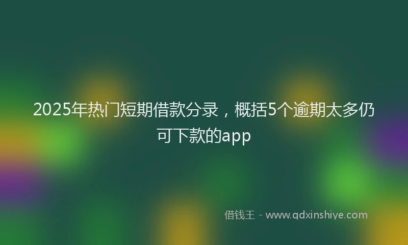 2025年热门短期借款分录，概括5个逾期太多仍可下款的app
