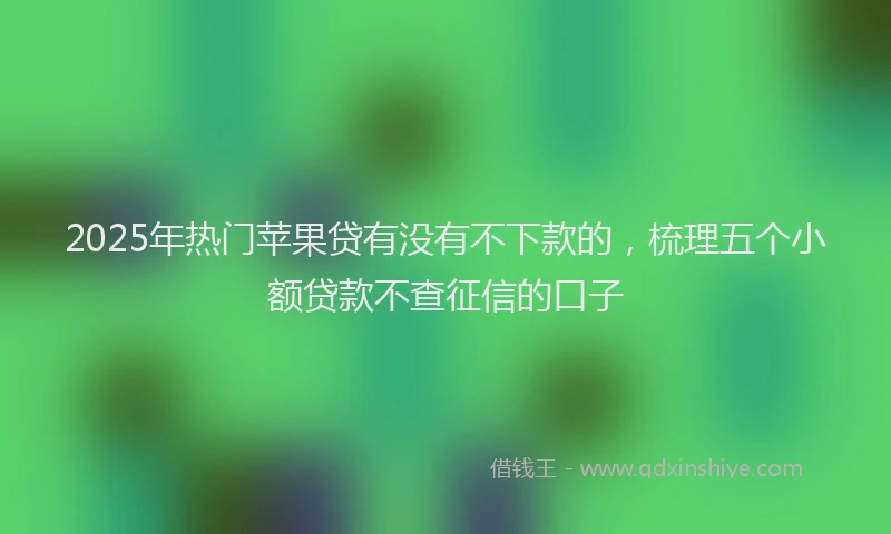 2025年热门苹果贷有没有不下款的，梳理五个小额贷款不查征信的口子