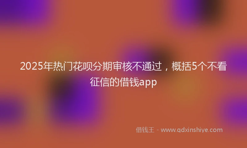 2025年热门花呗分期审核不通过，概括5个不看征信的借钱app