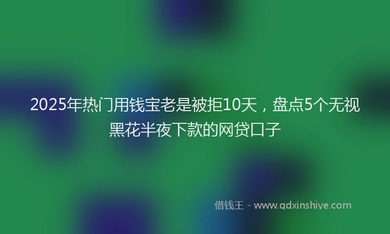2025年热门用钱宝老是被拒10天，盘点5个无视黑花半夜下款的网贷口子