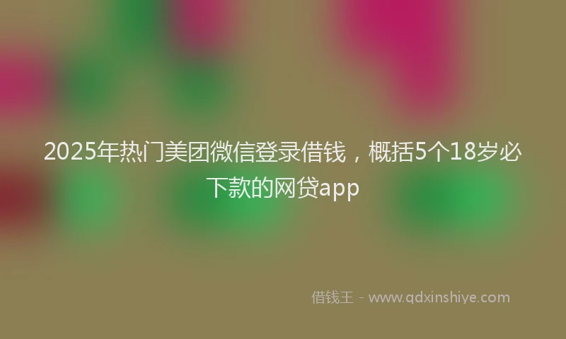 2025年热门美团微信登录借钱，概括5个18岁必下款的网贷app