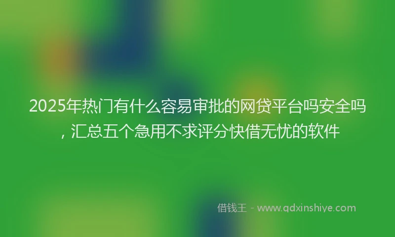 2025年热门有什么容易审批的网贷平台吗安全吗，汇总五个急用不求评分快借无忧的软件