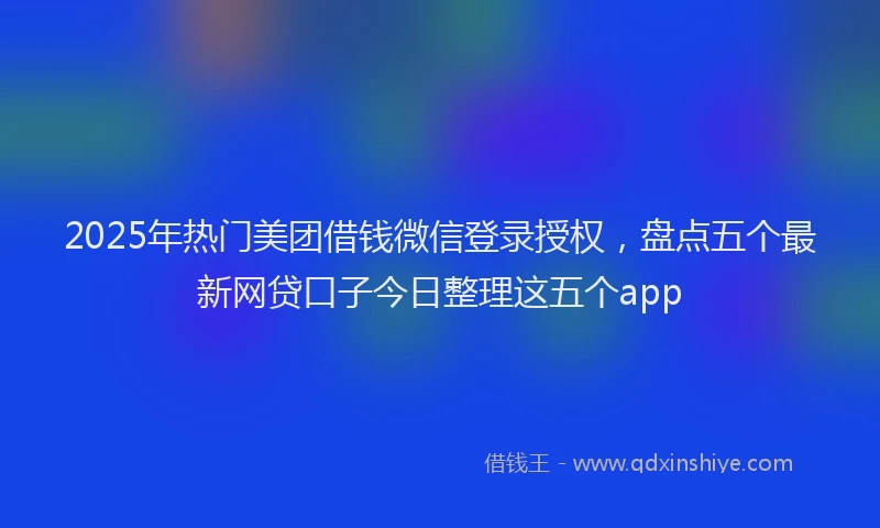 2025年热门美团借钱微信登录授权，盘点五个最新网贷口子今日整理这五个app