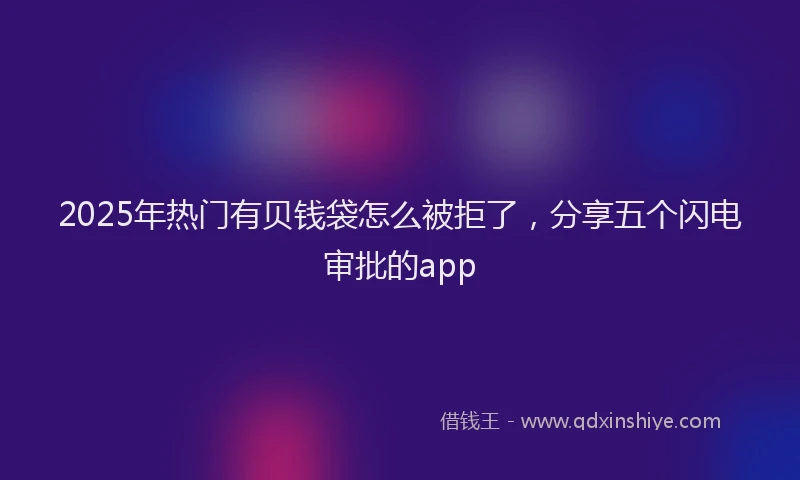 2025年热门有贝钱袋怎么被拒了，分享五个闪电审批的app