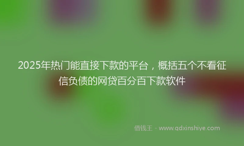 2025年热门能直接下款的平台，概括五个不看征信负债的网贷百分百下款软件