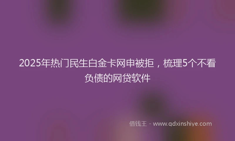 2025年热门民生白金卡网申被拒，梳理5个不看负债的网贷软件