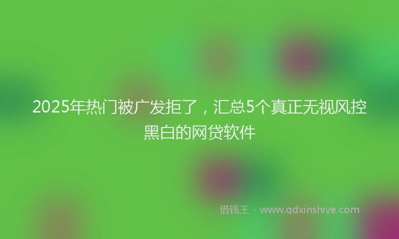 2025年热门被广发拒了，汇总5个真正无视风控黑白的网贷软件