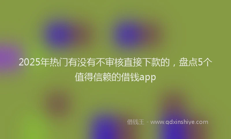 2025年热门有没有不审核直接下款的，盘点5个值得信赖的借钱app