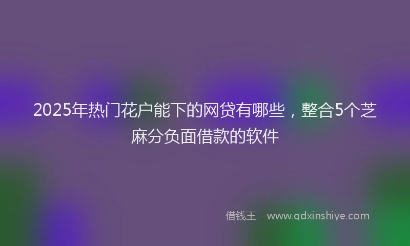 2025年热门花户能下的网贷有哪些，整合5个芝麻分负面借款的软件