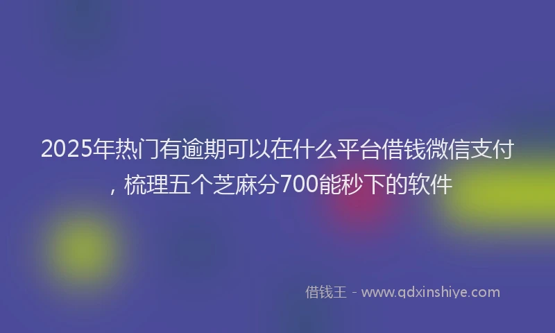 2025年热门有逾期可以在什么平台借钱微信支付，梳理五个芝麻分700能秒下的软件