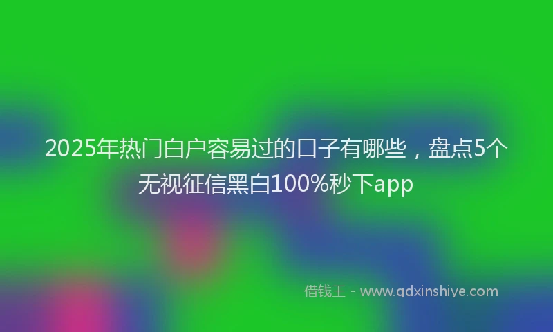2025年热门白户容易过的口子有哪些，盘点5个无视征信黑白100%秒下app