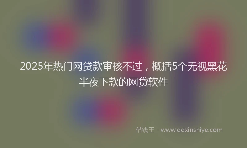 2025年热门网贷款审核不过，概括5个无视黑花半夜下款的网贷软件