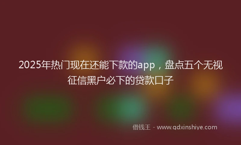 2025年热门现在还能下款的app，盘点五个无视征信黑户必下的贷款口子
