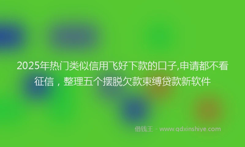 2025年热门类似信用飞好下款的口子,申请都不看征信，整理五个摆脱欠款束缚贷款新软件