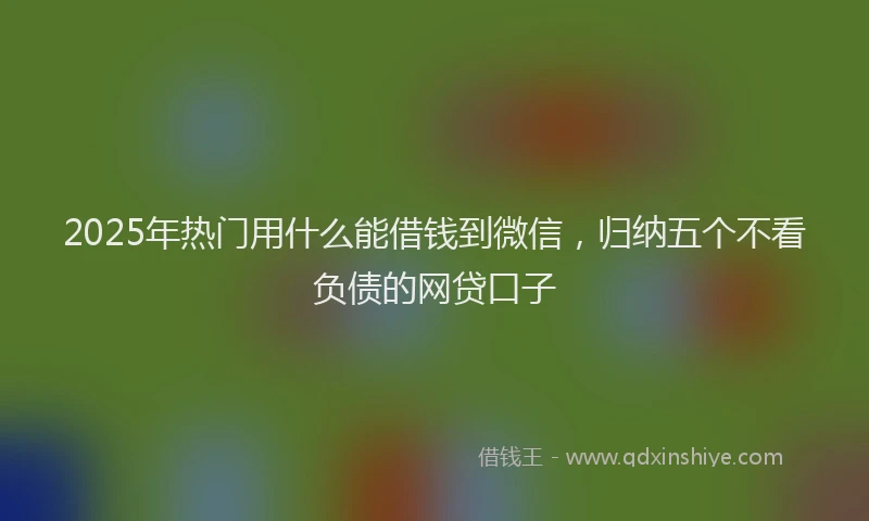 2025年热门用什么能借钱到微信，归纳五个不看负债的网贷口子