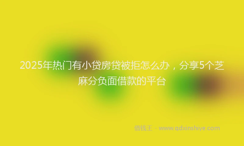 2025年热门有小贷房贷被拒怎么办，分享5个芝麻分负面借款的平台