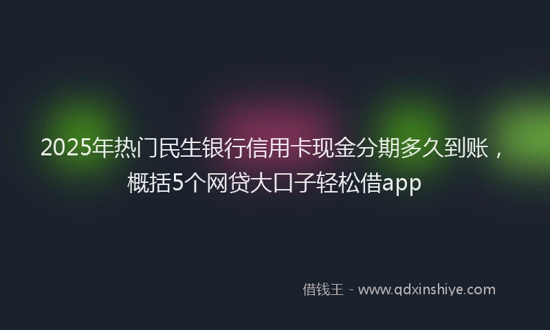 2025年热门民生银行信用卡现金分期多久到账，概括5个网贷大口子轻松借app