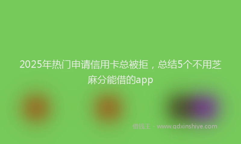 2025年热门申请信用卡总被拒，总结5个不用芝麻分能借的app