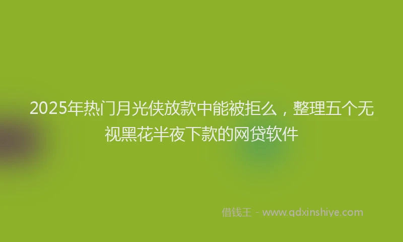 2025年热门月光侠放款中能被拒么，整理五个无视黑花半夜下款的网贷软件