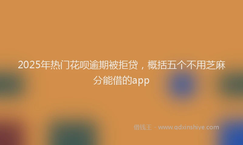 2025年热门花呗逾期被拒贷，概括五个不用芝麻分能借的app