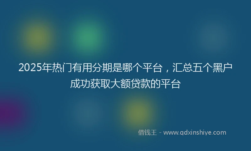 2025年热门有用分期是哪个平台，汇总五个黑户成功获取大额贷款的平台