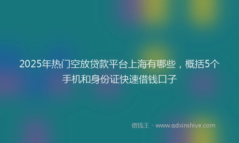 2025年热门空放贷款平台上海有哪些，概括5个手机和身份证快速借钱口子
