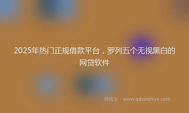 2025年热门正规借款平台，罗列五个无视黑白的网贷软件