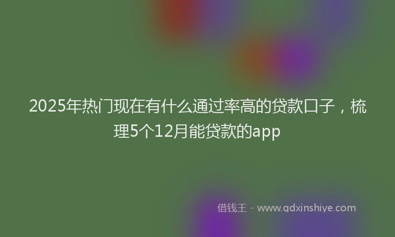 2025年热门现在有什么通过率高的贷款口子，梳理5个12月能贷款的app