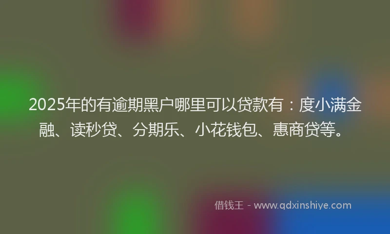 2025年的有逾期黑户哪里可以贷款有：度小满金融、读秒贷、分期乐、小花钱包、惠商贷等。