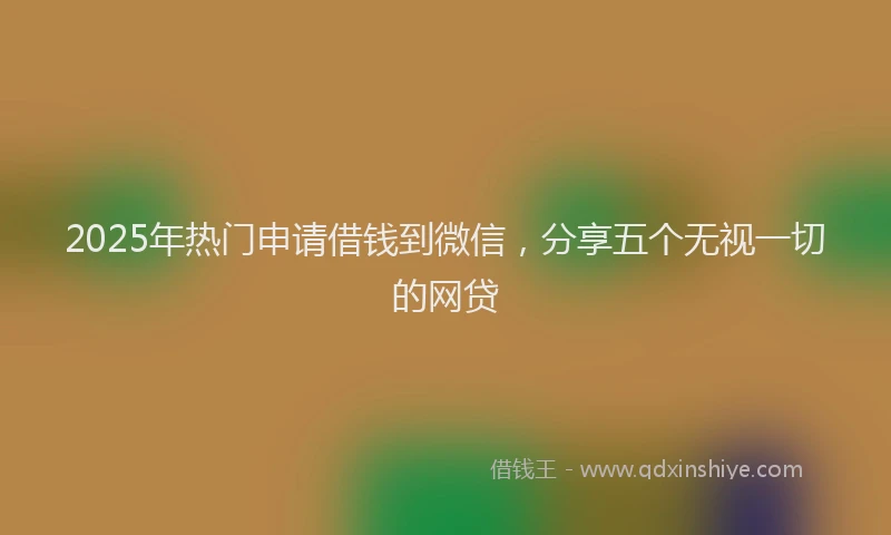 2025年热门申请借钱到微信，分享五个无视一切的网贷
