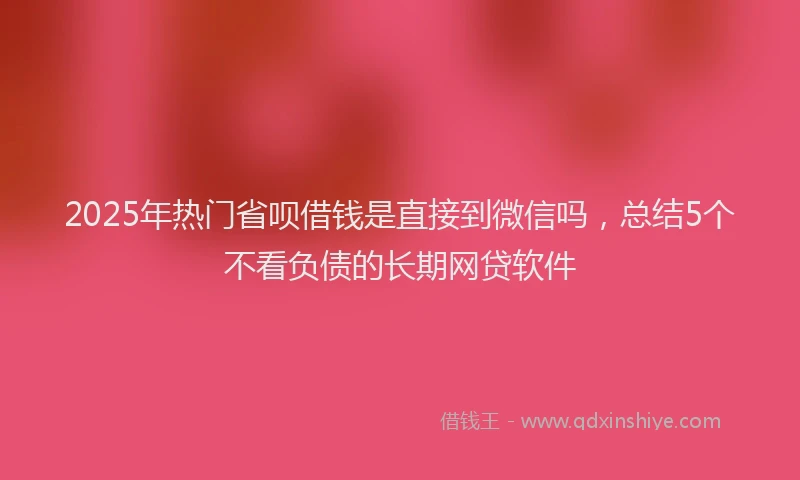 2025年热门省呗借钱是直接到微信吗，总结5个不看负债的长期网贷软件