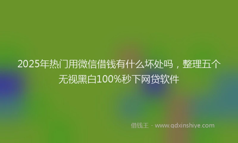 2025年热门用微信借钱有什么坏处吗，整理五个无视黑白100%秒下网贷软件