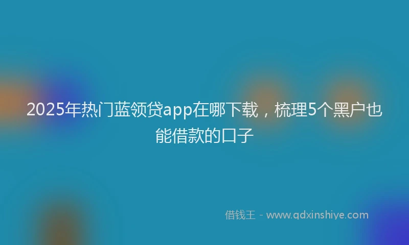 2025年热门蓝领贷app在哪下载，梳理5个黑户也能借款的口子