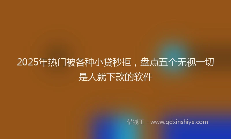 2025年热门被各种小贷秒拒，盘点五个无视一切是人就下款的软件