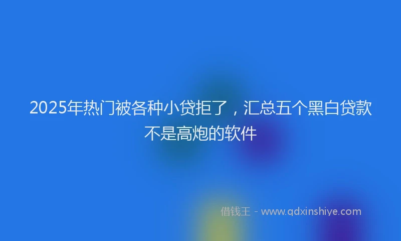 2025年热门被各种小贷拒了，汇总五个黑白贷款不是高炮的软件