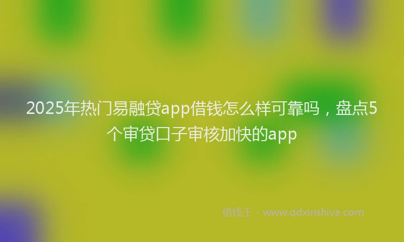 2025年热门易融贷app借钱怎么样可靠吗，盘点5个审贷口子审核加快的app