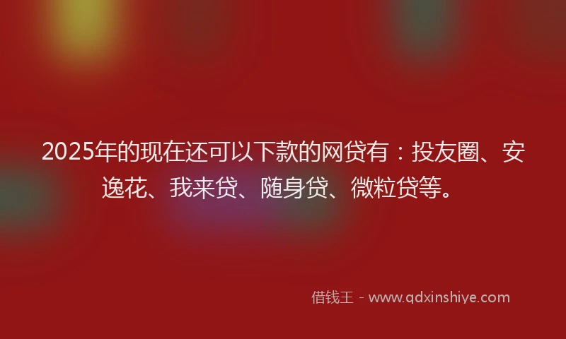 2025年的现在还可以下款的网贷有：投友圈、安逸花、我来贷、随身贷、微粒贷等。