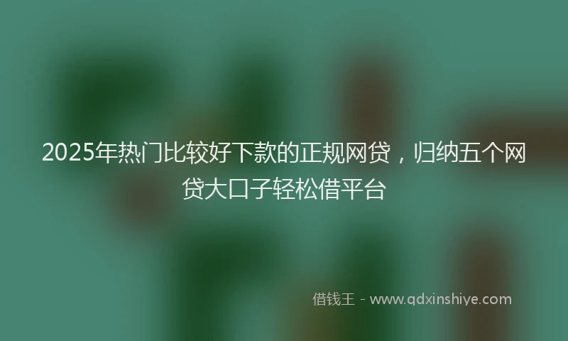 2025年热门比较好下款的正规网贷，归纳五个网贷大口子轻松借平台