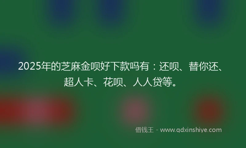 2025年的芝麻金呗好下款吗有：还呗、替你还、超人卡、花呗、人人贷等。