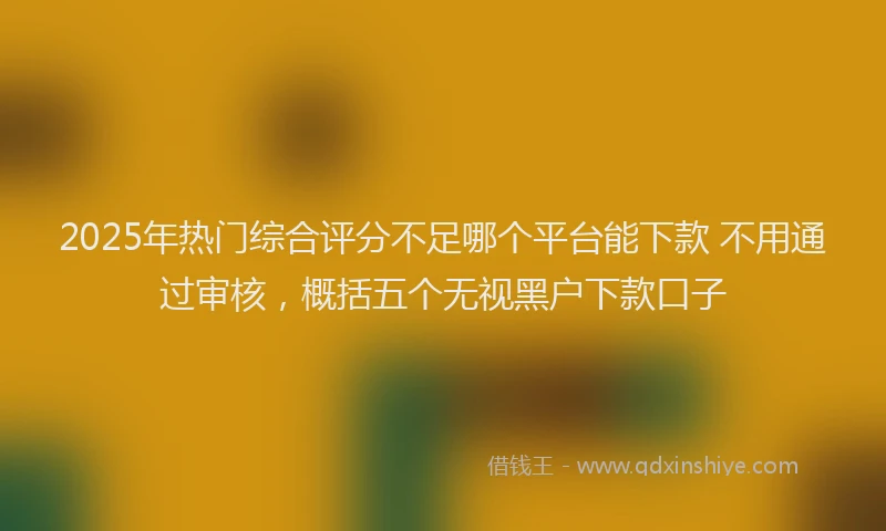 2025年热门综合评分不足哪个平台能下款 不用通过审核，概括五个无视黑户下款口子